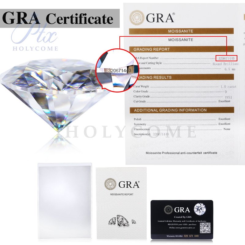 White Belgium Cut Moissanite Stone Round Diamond VVS1 Passed Tester Positive Loose Moissanite Gemstones Jewelry Making GRA