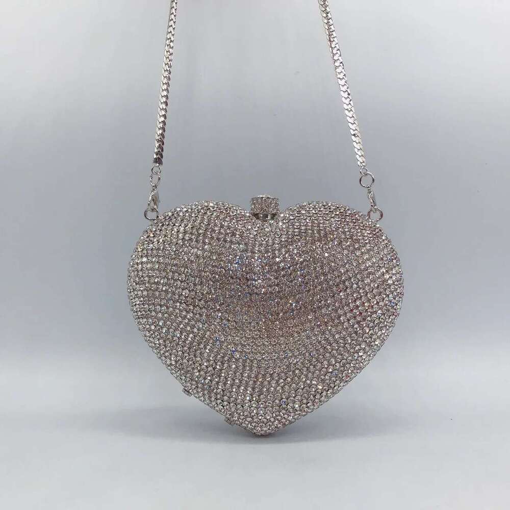 Heart Shaped Crystal Evening Clutch Bag Women Designer Rhinestones Purses And handbag Wedding Party Stones Day Clutches