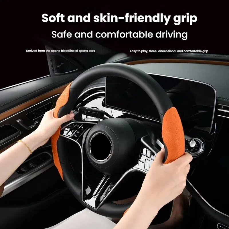 Lucky Coin Pattern Clip-On Steering Wheel Cover, Non-Slip Universal Car Steering Wheel Protector with Anti-Slip Grip, Decorative Chinese Style Auto Ac