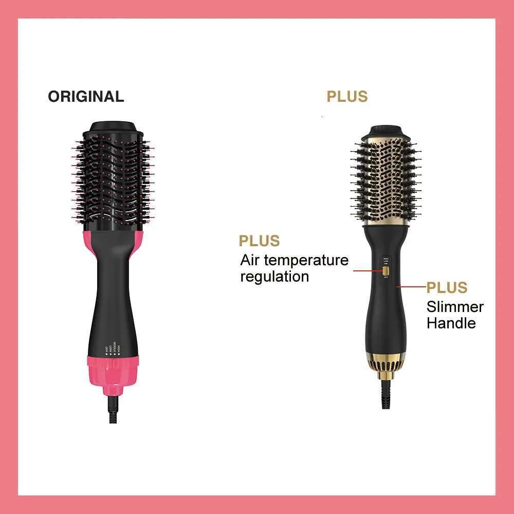 Elegant Black Gold Hair Blow Dryer and Volumizer& One-Step Hot Air Brush 2.0 for Drying&Straightening,&Volumizing