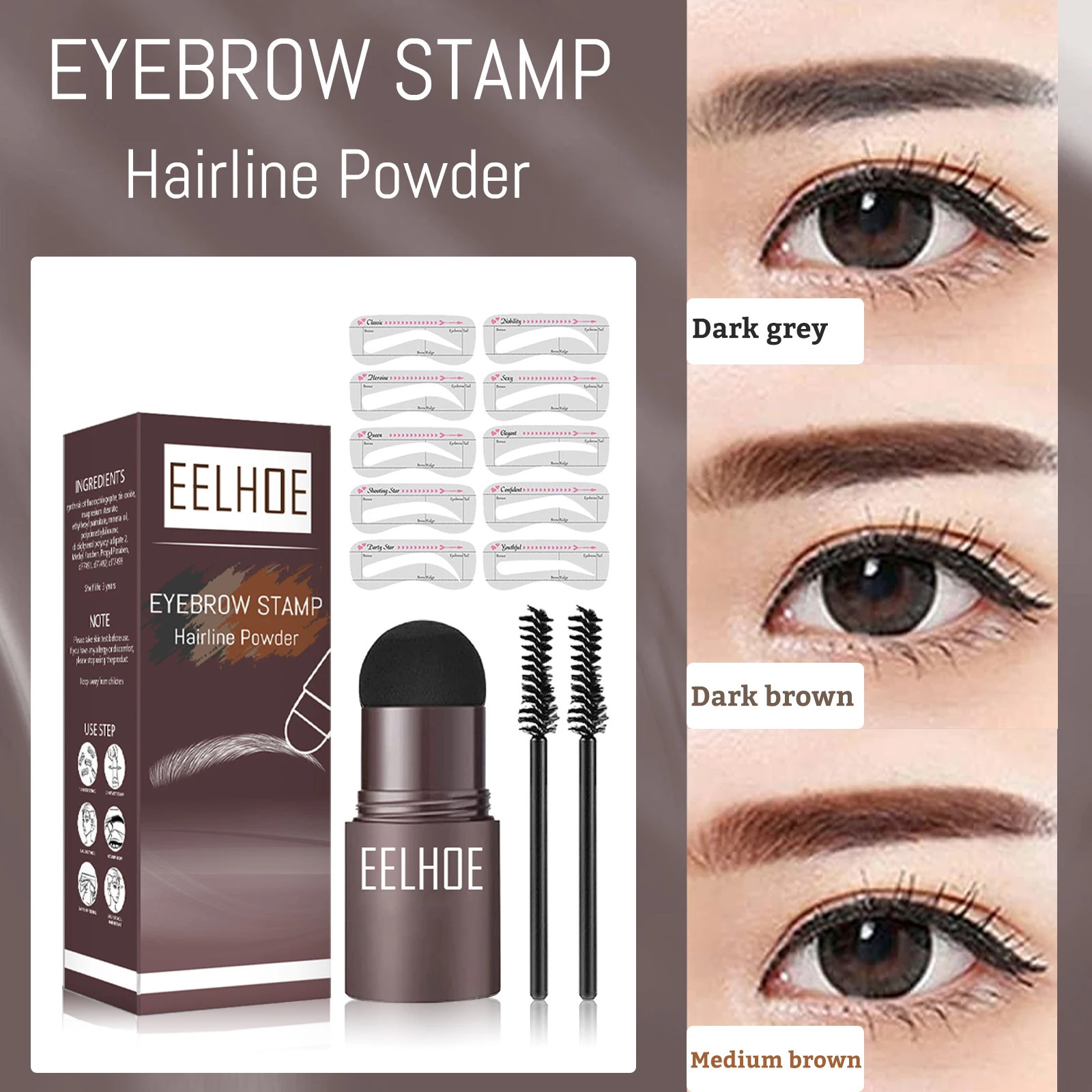 Eyebrow Powder Stamp Shaping Kit Makeup Brushes Eyebrow Paint Eyebrow Pencil Eye Brows Stencil Waterproof Hairline Enhance Stick 250515