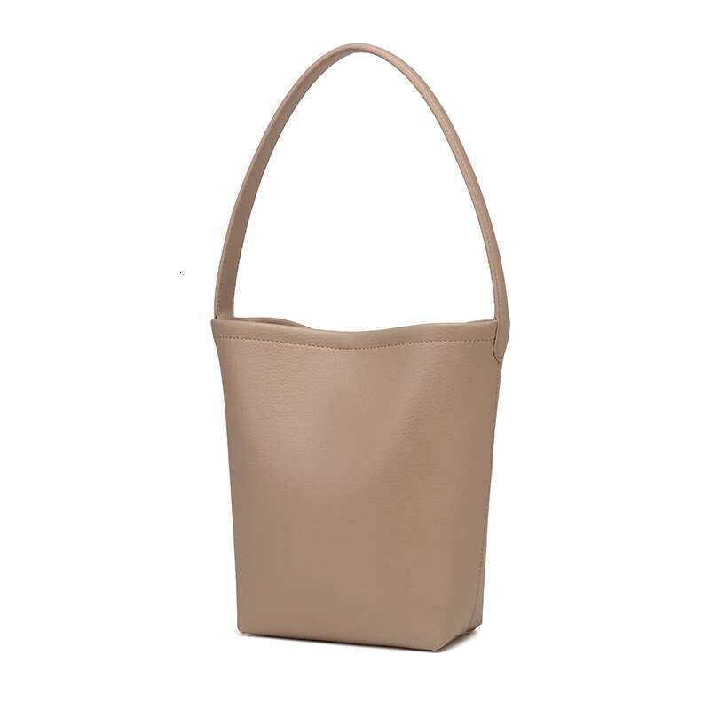 Bucket Medium Lychee Pattern Cowhide Large-capacity Single Shoulder Portable Women's Bag Leather Niche Design