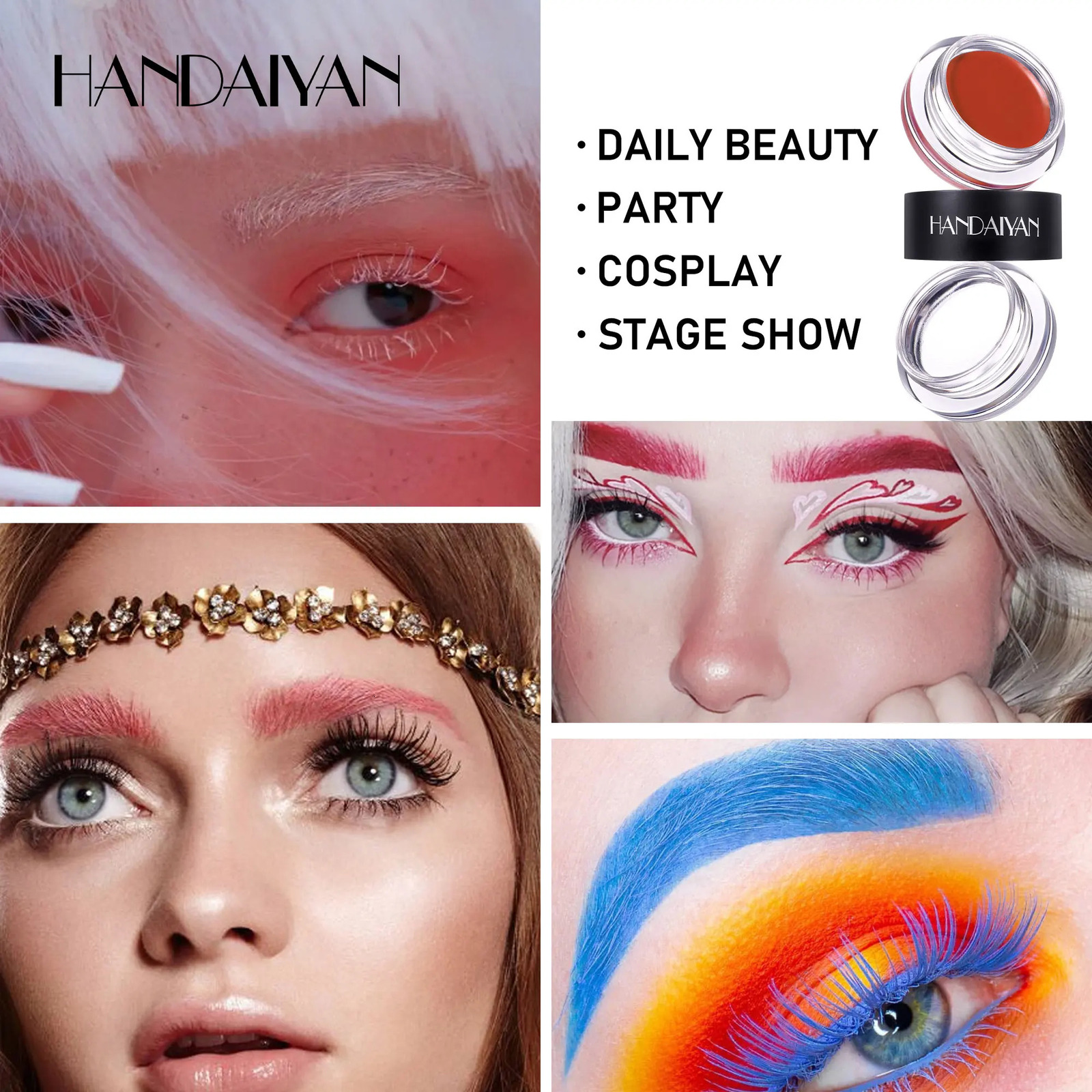 Waterproof eyebrow gel Eyebrow styling wax 2-in-1 makeup set 2 pieces double brow brush makeup long-lasting eyebrows 250515