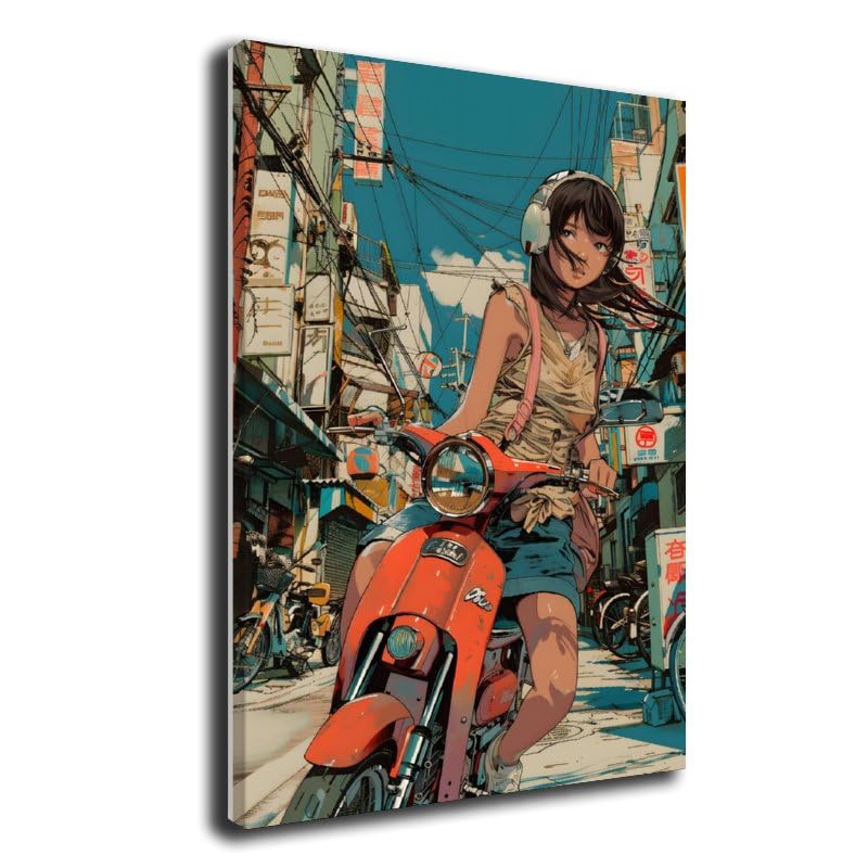 Cartoon Girl Gh Style Canvas Poster Wall Art Decor Print Picture Paintings for Living Room Gift ForBedroom Decoration