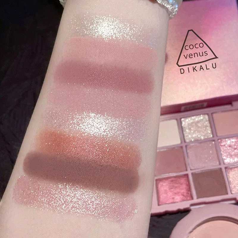 New Nine-color Eyeshadow Palette Rose Pink Color Pearly Matte Glitter Eyeshadow Palette Shiny Eye Shadow Eye PigmentsXJ250520