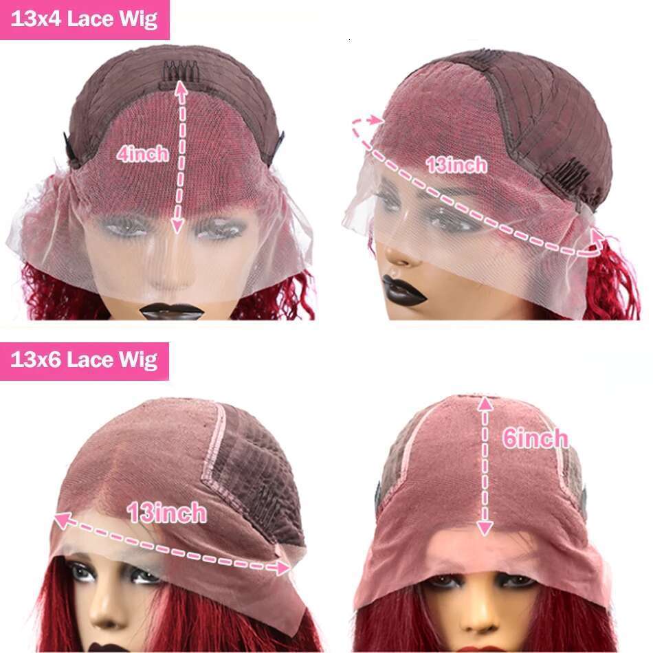 Mossily 250 Density Reddish Brown Body 13x4 HD Human Hair Wig Water Wave Pre Plucked 13x6 Lace Frontal Wigs