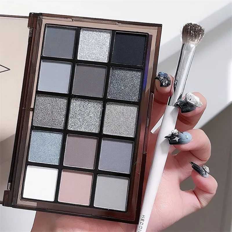 15Colors Cool Toned Eyeshadow Palette Black Smokey Eye Glitter Eyeshadow Shadow Eye Pigments Matte Palette S K4W5 W250520