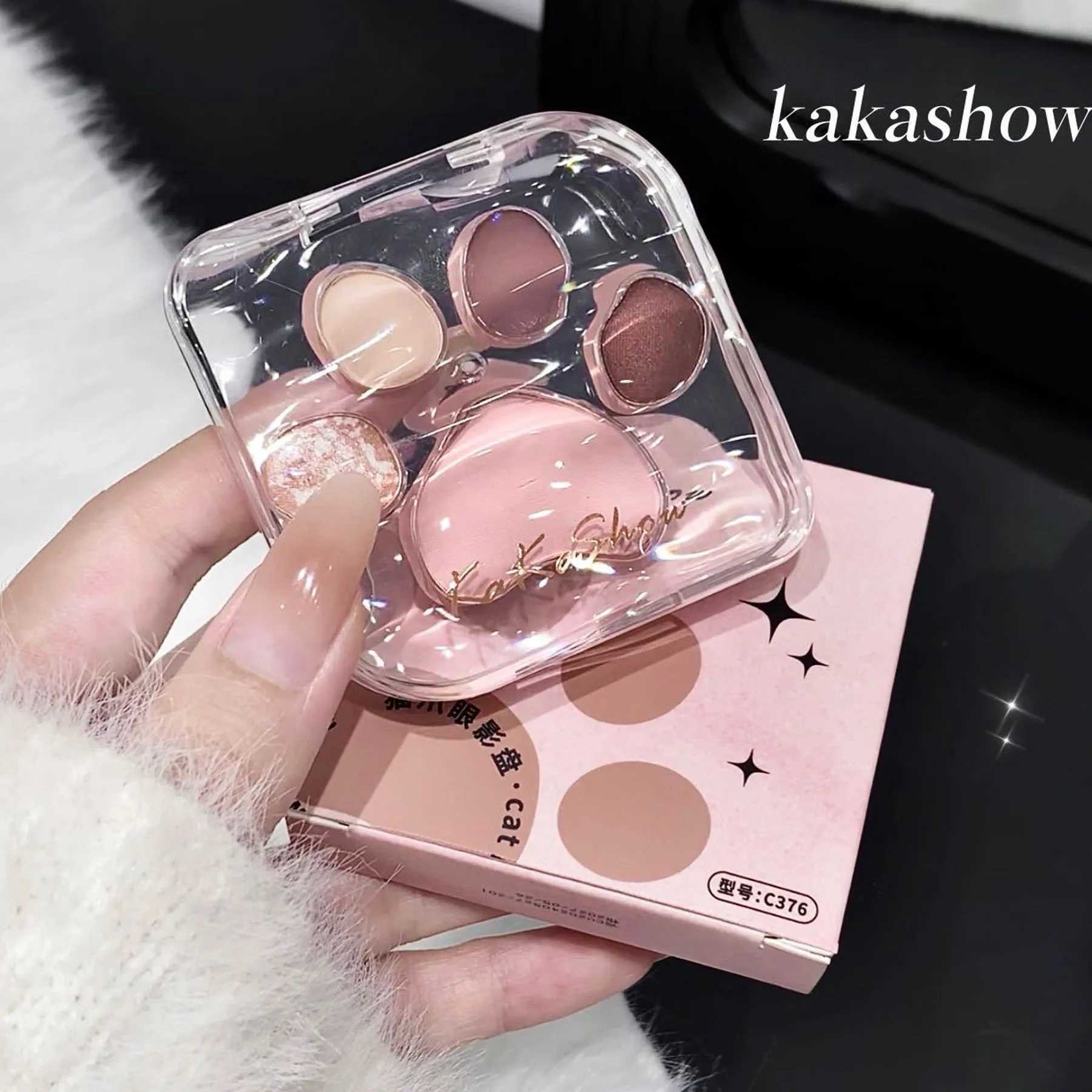 5 Colors Eye shadow Palette Cat paw shape earthy khaki everyday look Party Performance Makeup eye cosmetics W250520