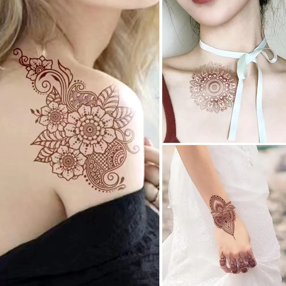 10 Pieces Henna Tattoo Set Temporary Tattoo Stickers Lace Pattern Fake Tattoo Henna Stickers 250515
