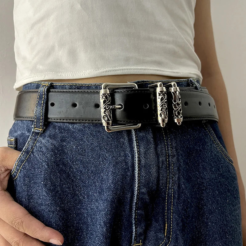 Fashion cowhide Real leather belt For Women High-end s Wide Belt Female Heart Desiner Womens Punk Gothic Jeans Belt 250517