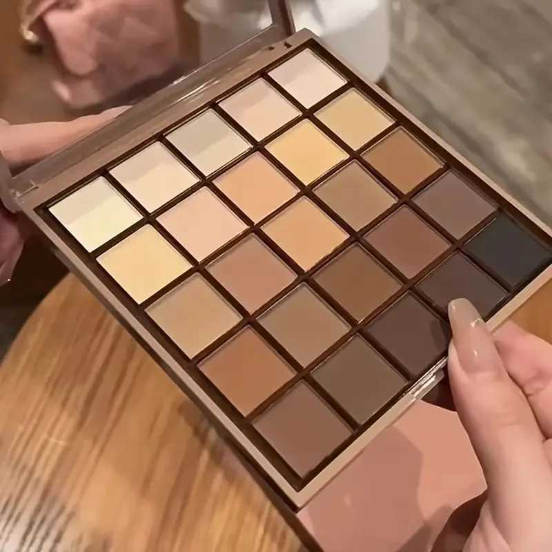25 Shades Matte Finish Eyeshadow Palette Neutral Grey Brown Earth Tones Matte Shimmer Finishes For Versatile Makeup LooksXJ250520