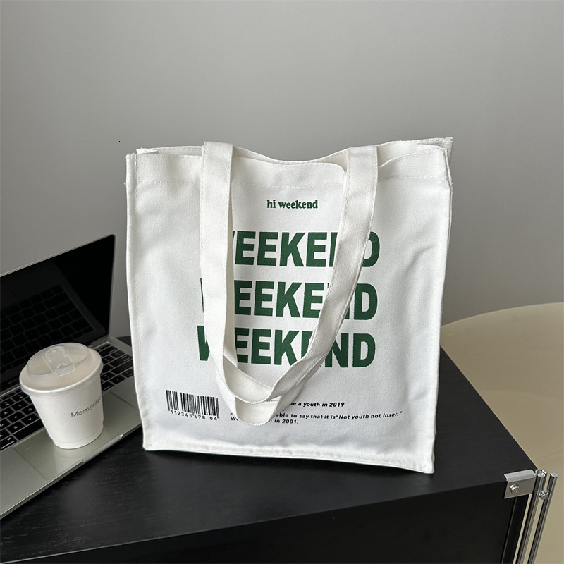 Free Delivery Designer Bag Large Capacity Letter Canvas For Women In 2025 New Casual And Versatile Hand Single Shoulder Tote Class Commuting Luxury 85