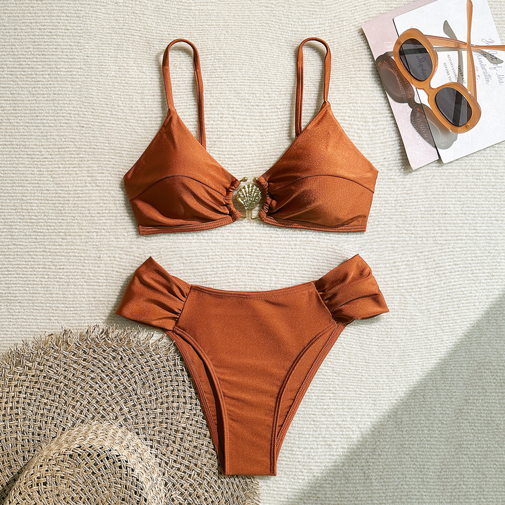 Bikini Designer Womens Vêtements Womens Sweetwear Bikini Couleur solide Femmes Designer Maillots de bain Bathonage de bain pour femmes