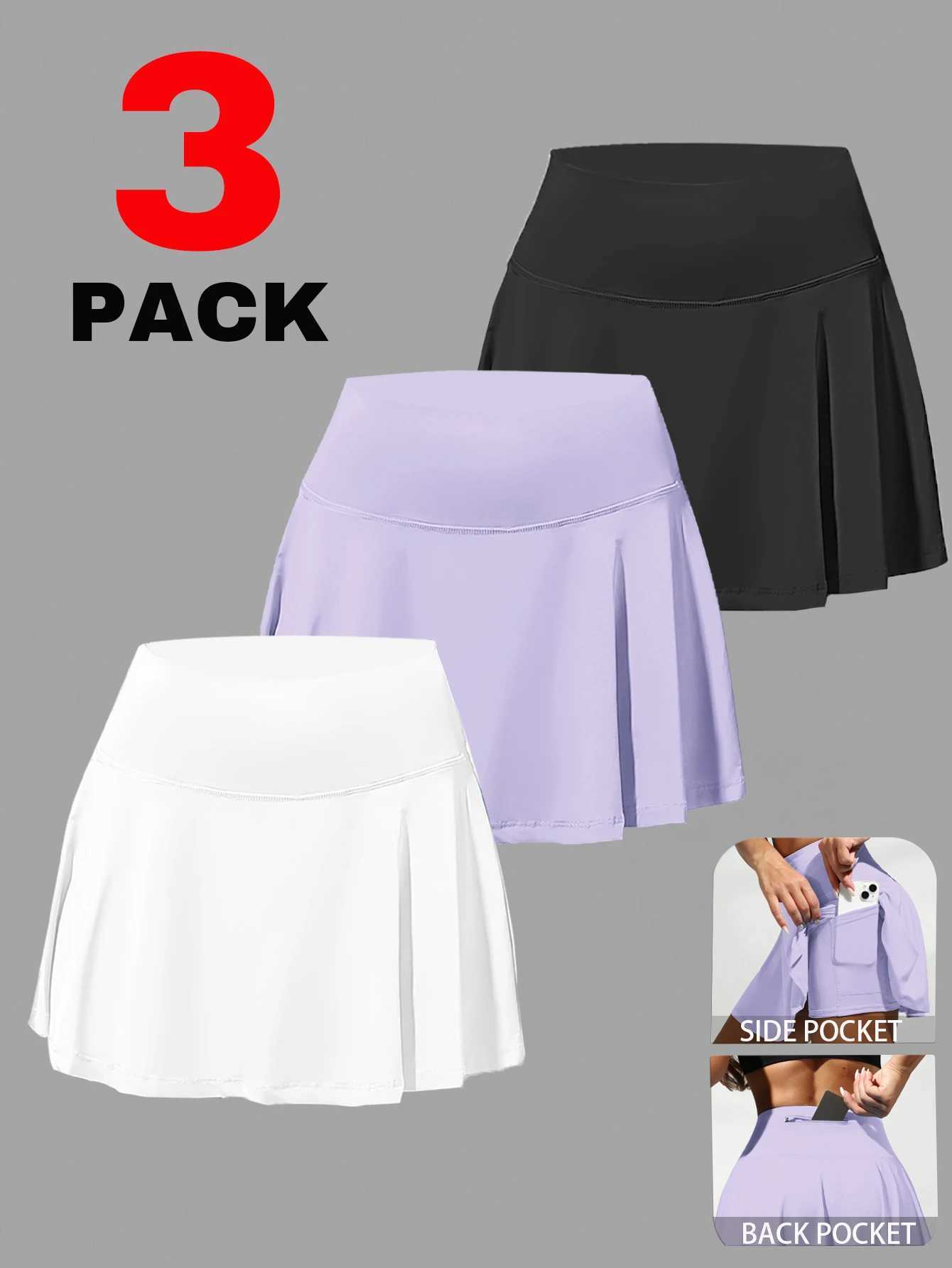 CHRLEISURE Pleated Sports Shorts Skirt Woman High Waist Skinny Pockets Golf Skirt Compression Casual Running Classic ShortsXJ250520