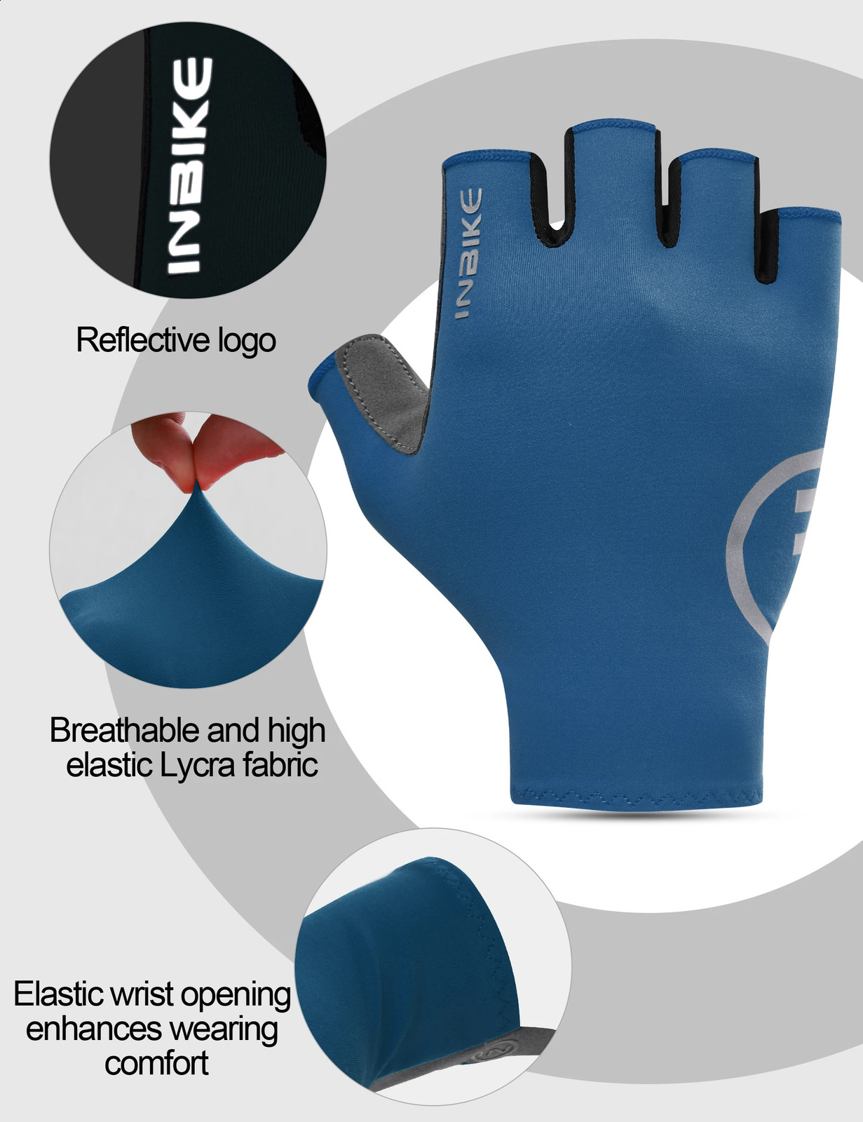 INBIKE Cycling Gloves Summer MTB Bike for Men Biking Gel Padded Half Finger Road Bicycle Accessoiries 250515