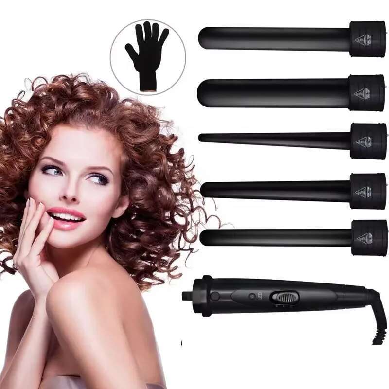Bestselling 5-In-1 Curl Set Portable With Five Replaceable Curling Sticks Ceramic Coating Curler Salon Styling Tool