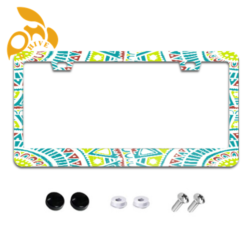 Free Shipping new designer customized Exterior Accessories License Plate Frames printing Flat hole license plate holder