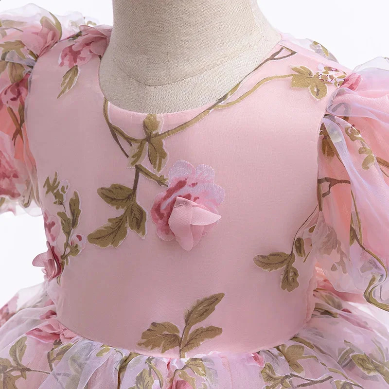 Baby Dresses Flower Girl Dress For Weddings Fashion Bud Sleeve Childrens Dresses Birthday Party Dresses For Girls Clothes Dress 250519
