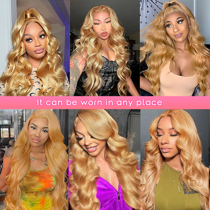 18-30 inch 13x6 HD lace front wig human hair | 27 # women's Body Wave human hair wig with free stitching and natural hairline