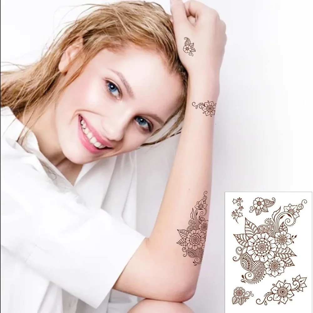 10 Pieces Henna Tattoo Set Temporary Tattoo Stickers Lace Pattern Fake Tattoo Henna Stickers 250515