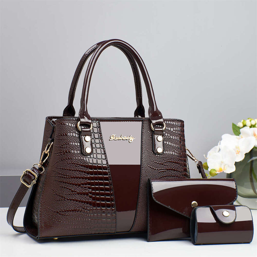 Mother and Child Taizhou Women s Handbag Crocodile Pattern Single Shoulder Crossbody Bag Piece Set Bags