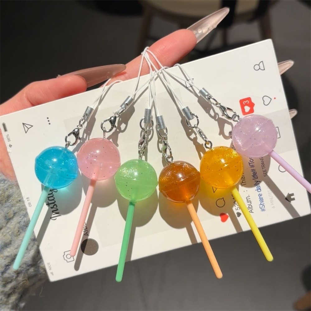 Playful Simulation Lollipop Mobile Phone Rope With Contrasting Colors Dopamine Keychain Creative GuBen Chain Instagram Style Backpack Pendant