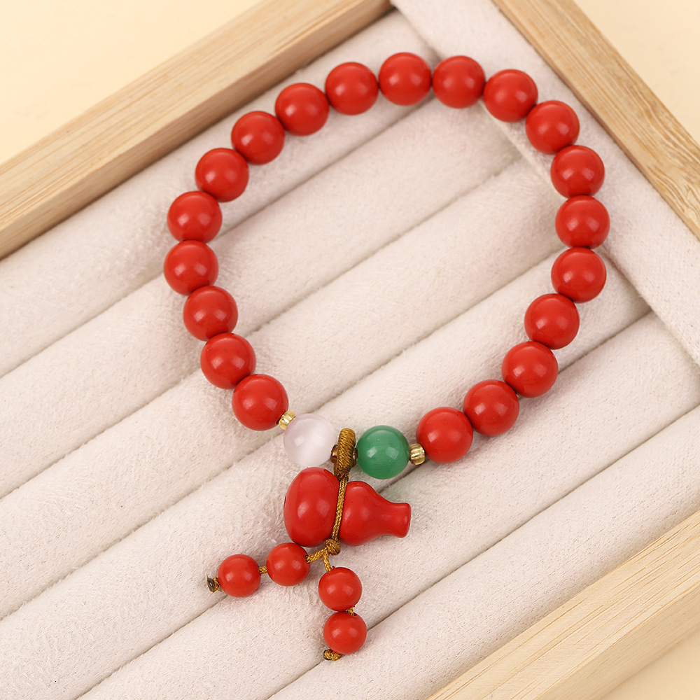 Internet celebrity new Chinese style red sand lotus flower elephant elastic bracelet, personalized and transport bracelet for women
