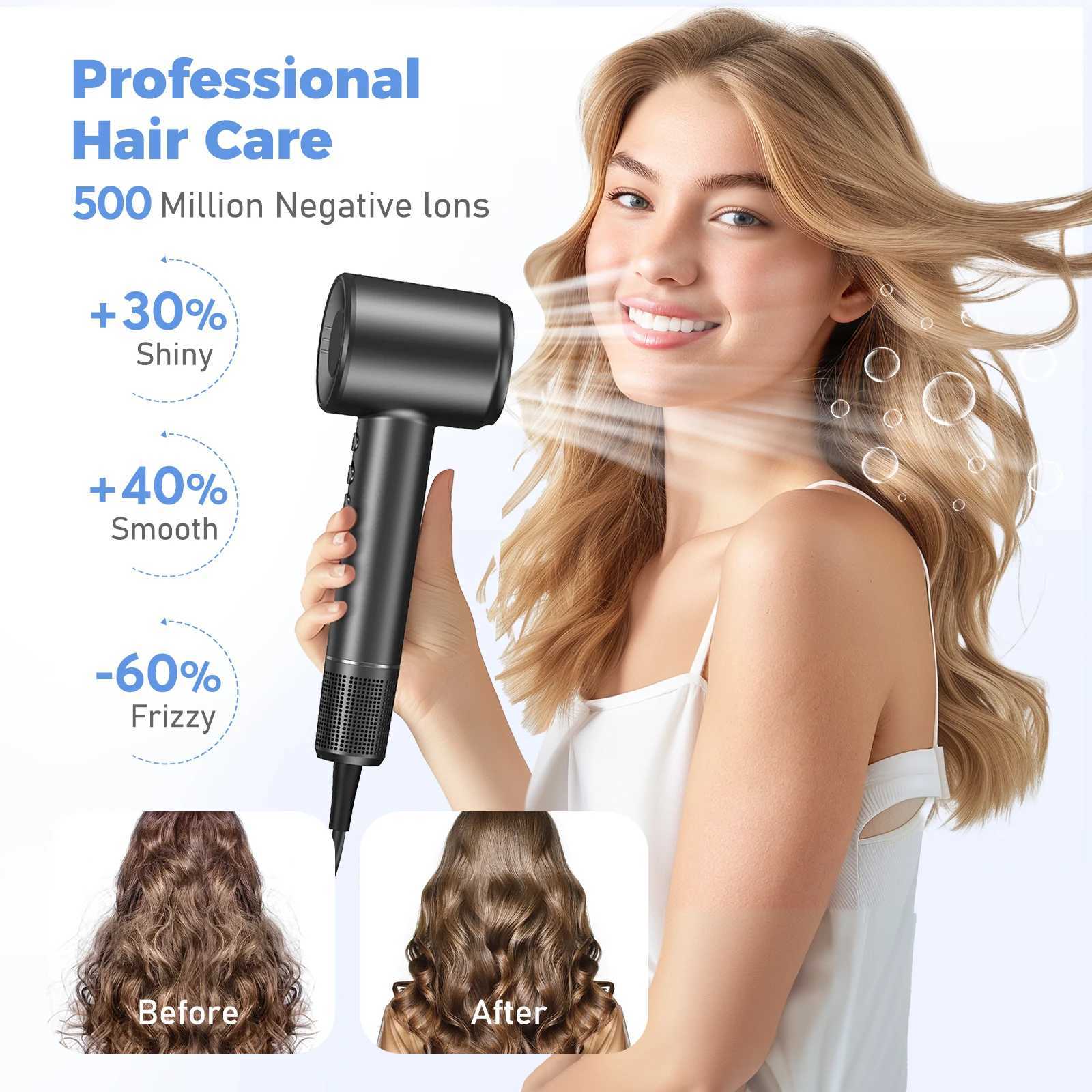 120000 RPM Hair Dryer Negative Ionic Blow Dryer Brushless Motor 40M/S Fast Drying High-Speed Low Noise Thermo-Control Hairdryer z2505204AUC