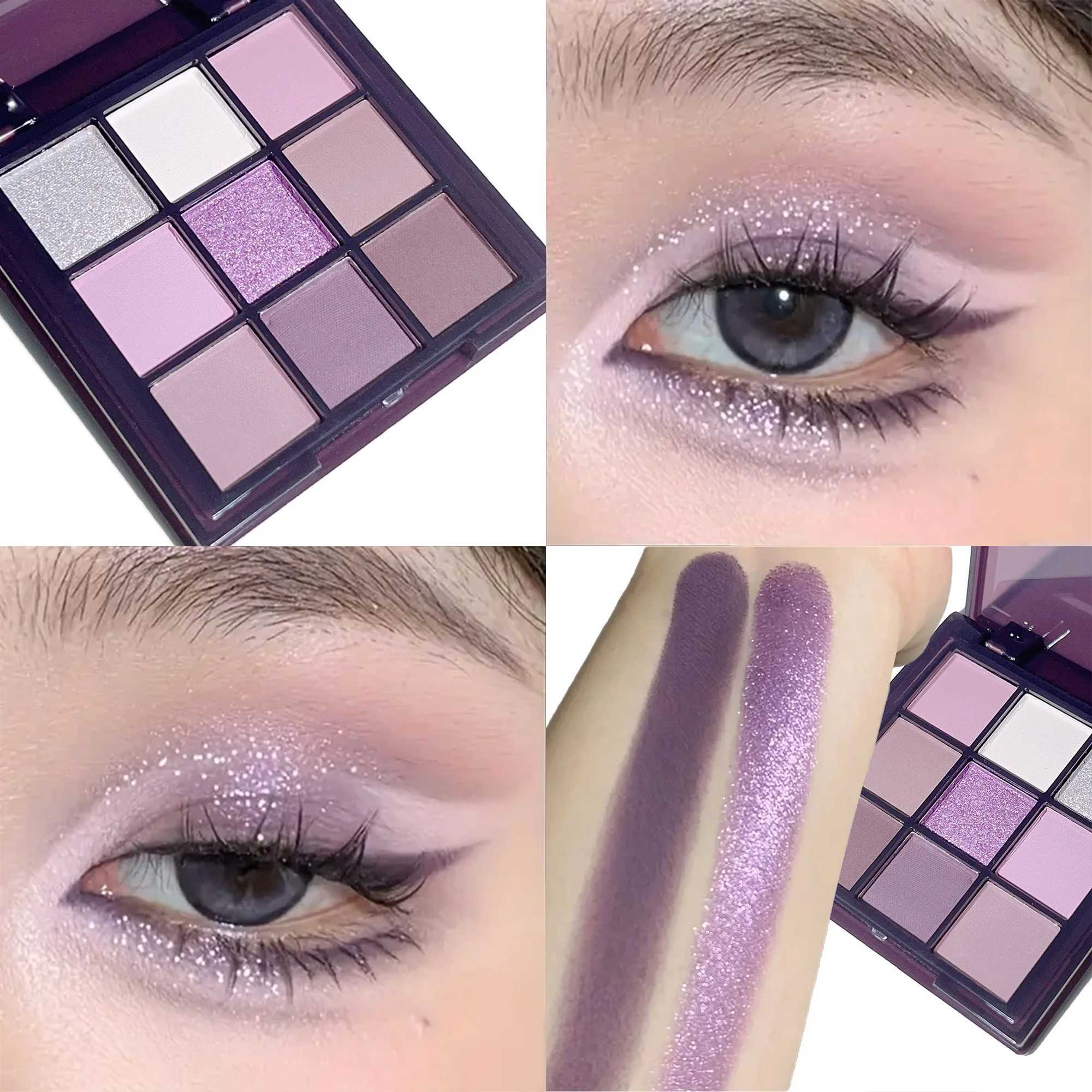 Purple charm dream girl nine-color eye shadow plate smoke purple low saturated pearl matte purple spicy multi-color eye shadow W250520