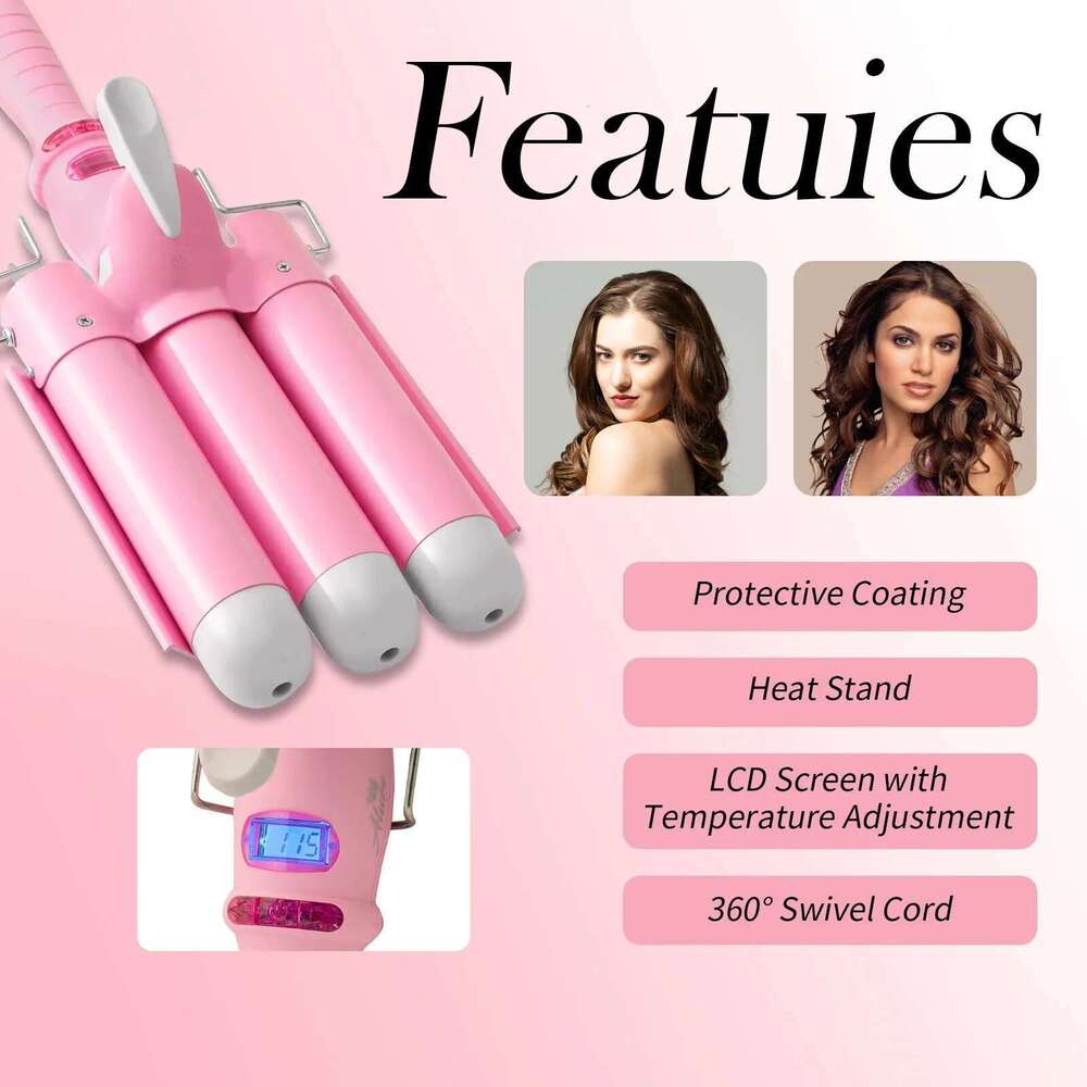 Lcd Curling Iron Professional Ceramic 3 Barrel Curler Irons Hair Wave Fashion Styling Tools