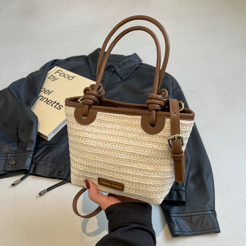 Free Shipping Designer Bag For Women's New Simple And Fashionable Tote Bag Korean Version Casual Weave Multifunctional Commuting Shoulder Bag Cro
