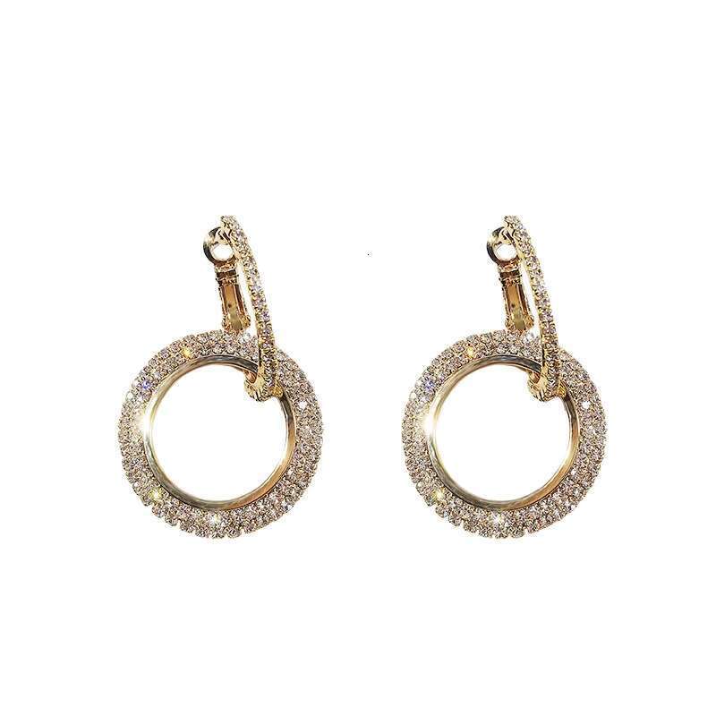 2020 Fashion Statement Designer Pearl Gold Crystal Water Dia Ring Channel Earrings Women's Accessories