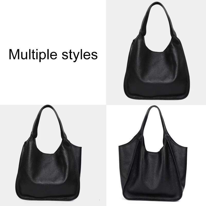 Aidrani The Capacity Casual Women's Tote Made Of High Quality Cowhide And Is A Black Large Bag