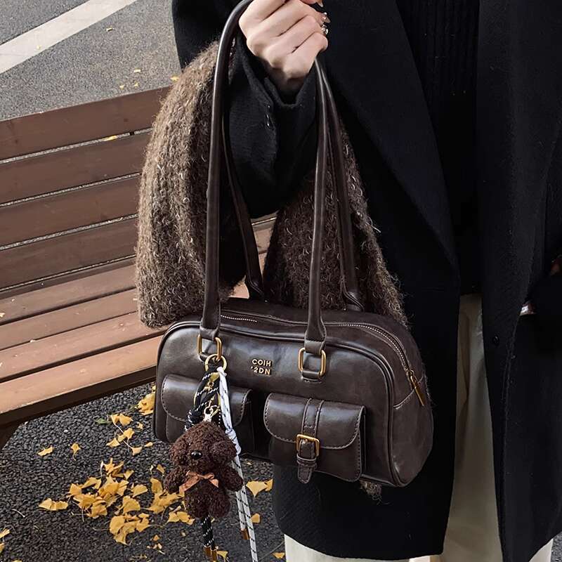 High end bowling women's 2025 new large capacity commuting shoulder hand-held armpit bag
