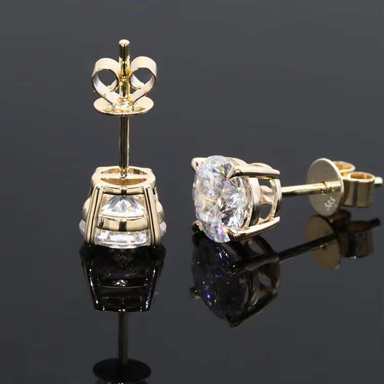 Classic 14k white/silica 0.5ct/1ct/2ct round VVS white silica earrings