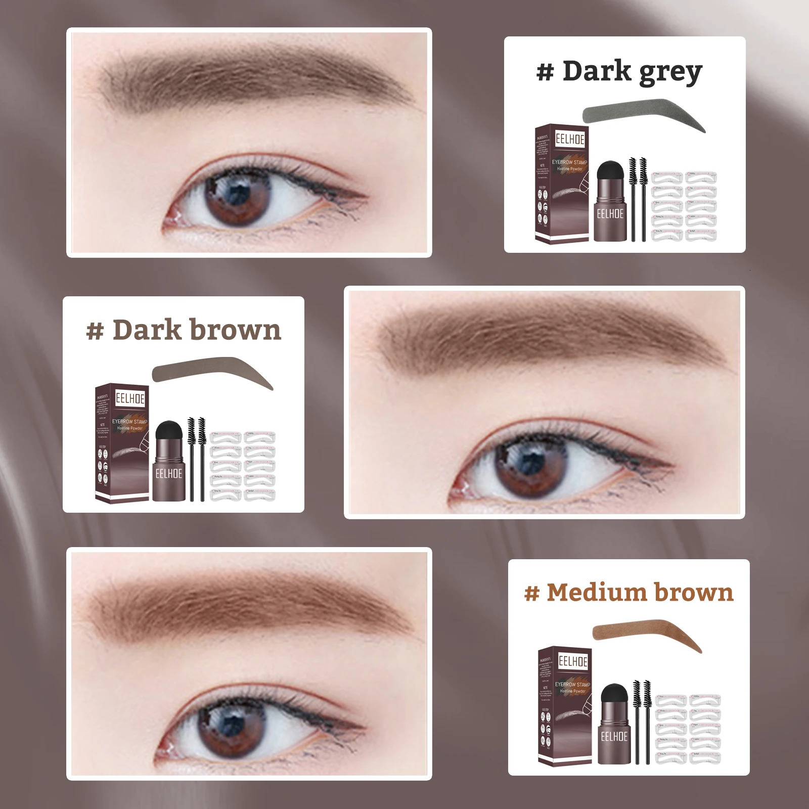 Eyebrow Powder Stamp Shaping Kit Makeup Brushes Eyebrow Paint Eyebrow Pencil Eye Brows Stencil Waterproof Hairline Enhance Stick 250515