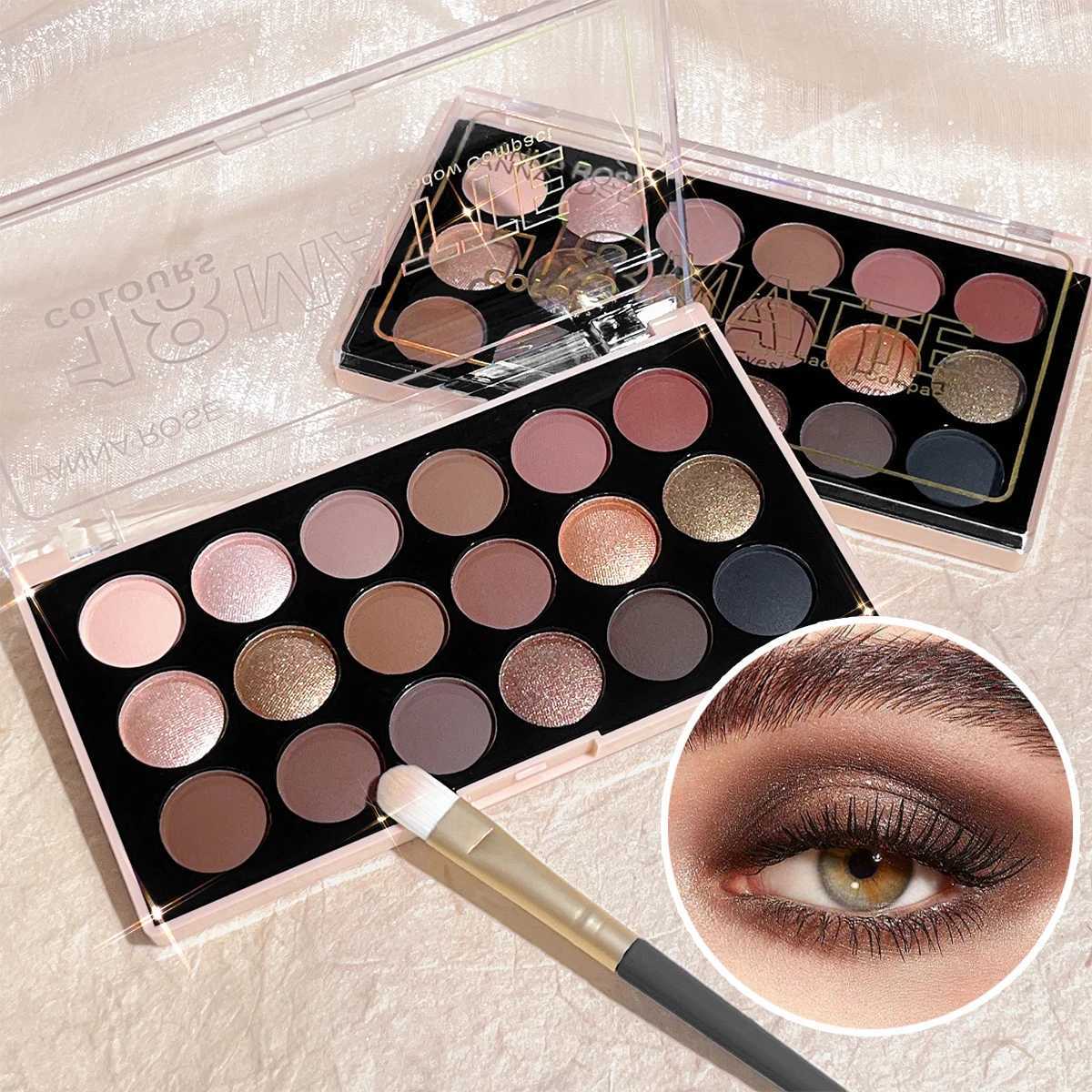 18-Color Eyeshadow Palette Pearlescent Matte Fine Shimmer Glitter Earth Tones Long-Lasting High-Performance W250520