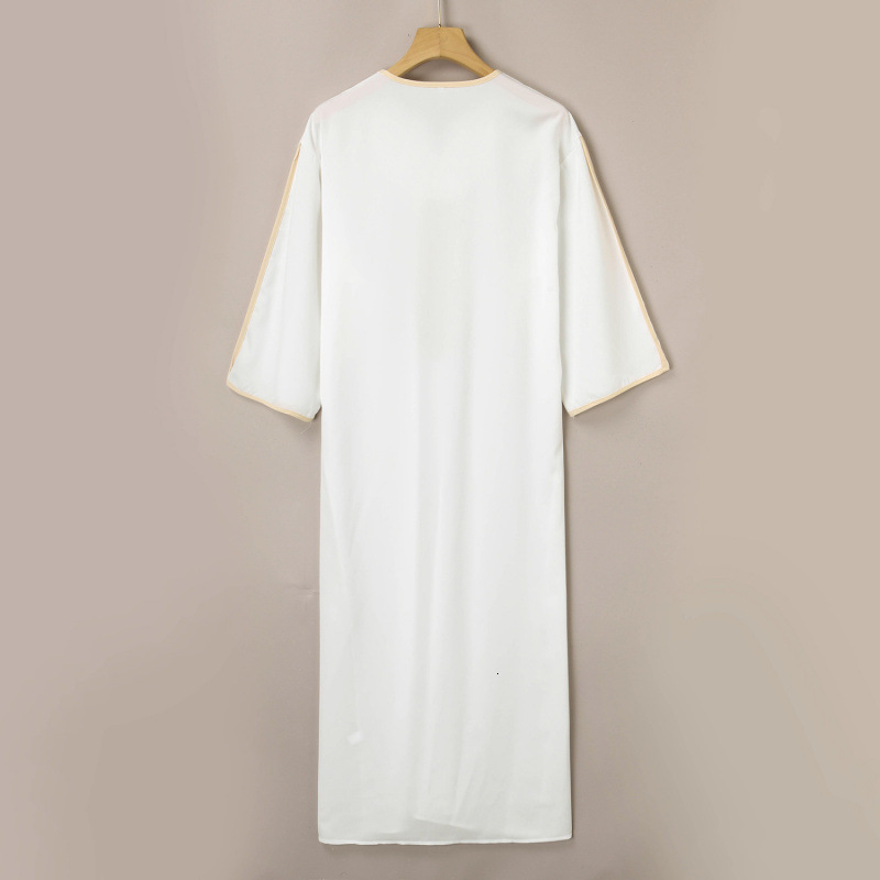 Designer Clothing 2025 New Men's Ethnic Embroidery Long Robe Casual Wear