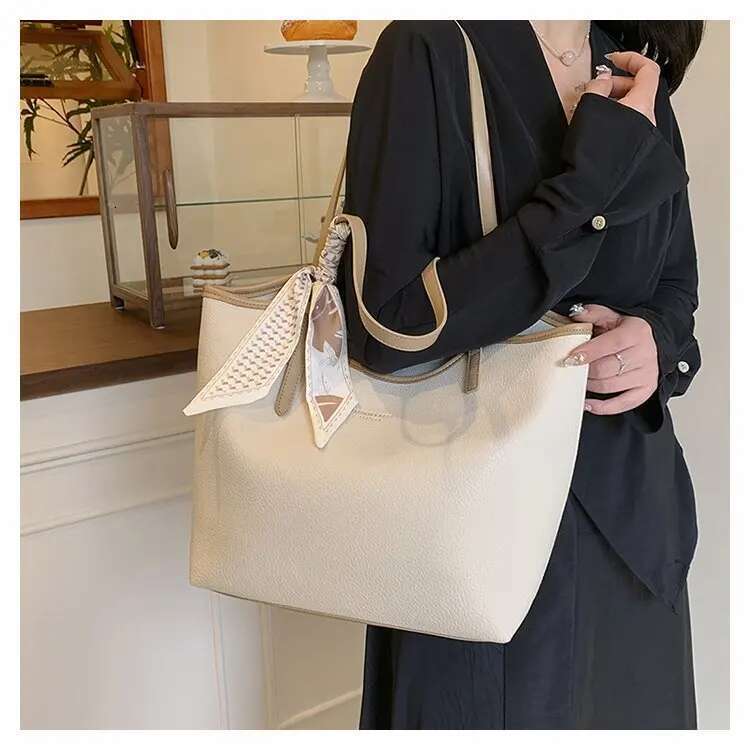 2025 Spring Double ed Zippered Tote Shoulder Bag Women Adjustable Strap Spacious Work Travel Essentials Lightweight