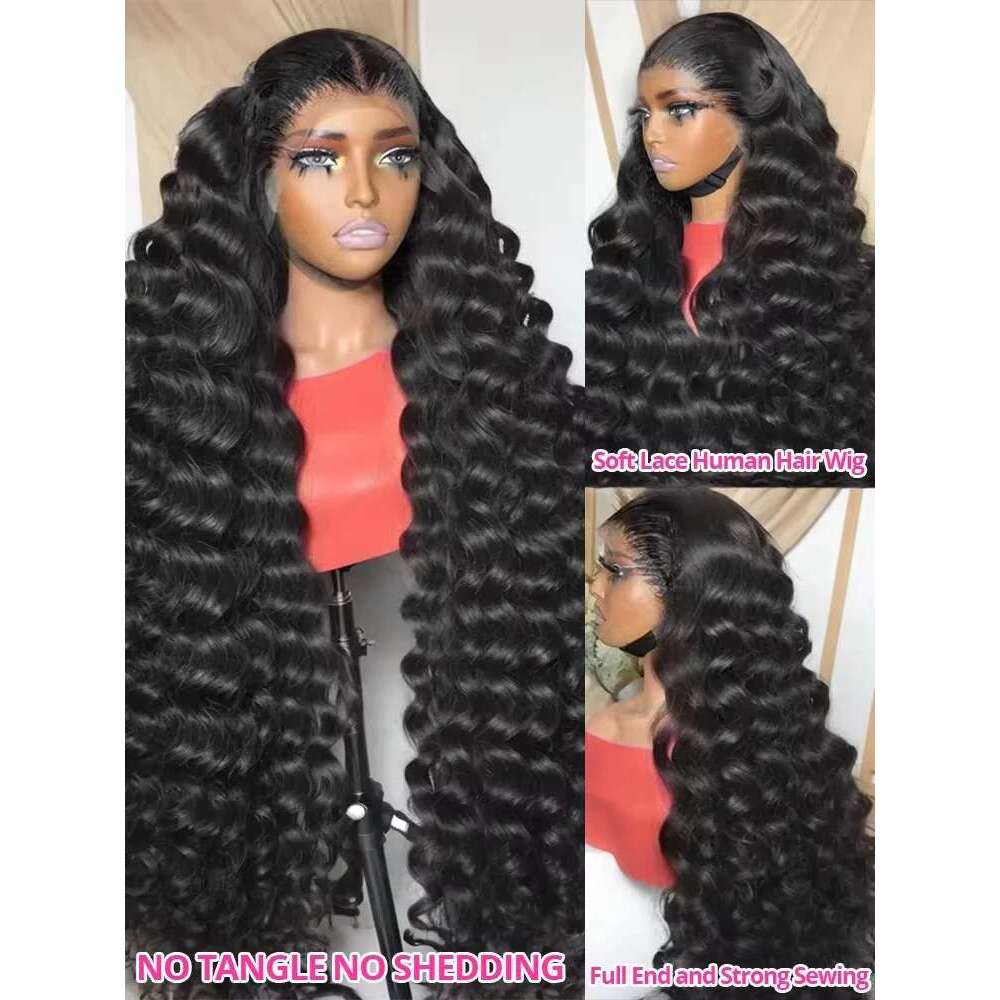 300 Density Deep 40 Inch 13x6 HD Frontal Wig Loose Wave 13x4 Lace Front Human Hair Wigs For Women