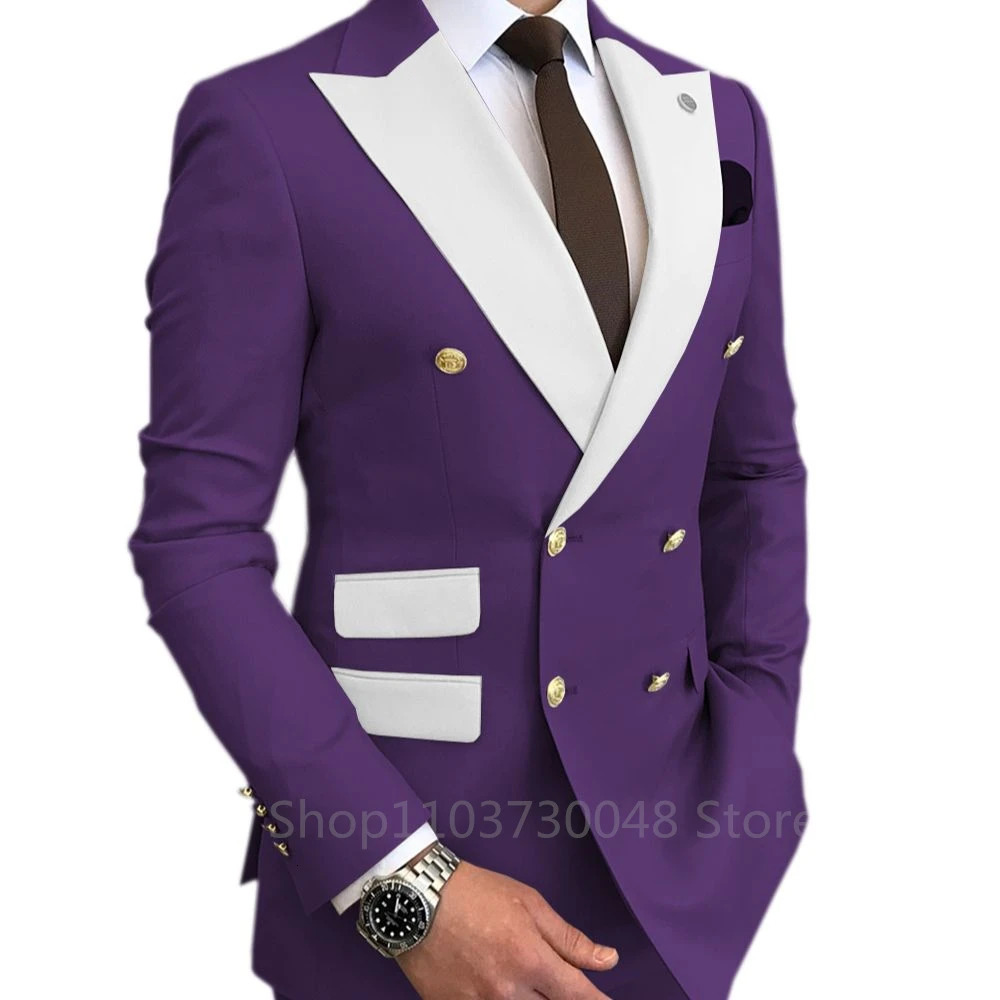n Slim Fit 2 Piece Wedding Men Suits Solid Groom Tuxedos Formal for Prom Party Man Lapel Blazer Pants 250514