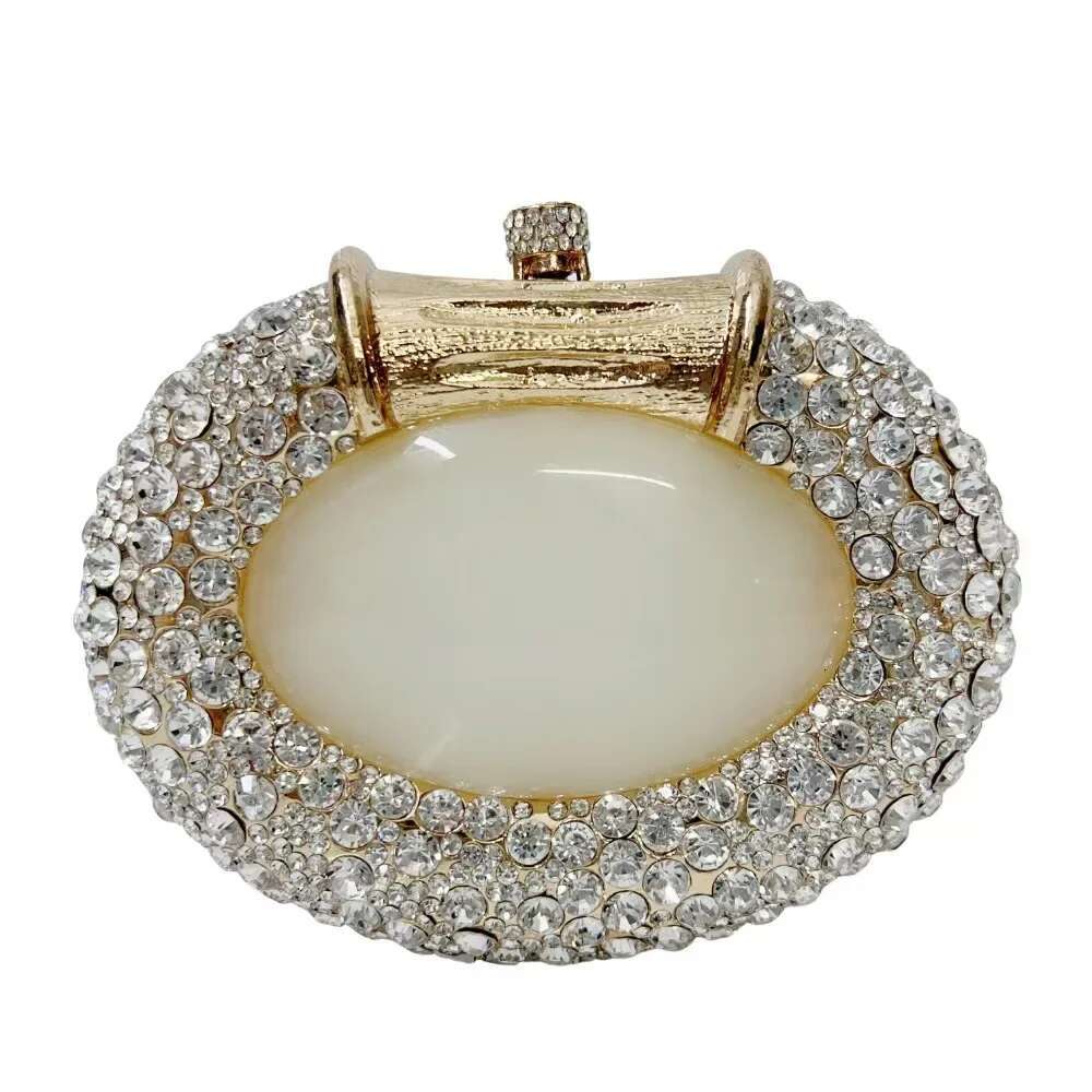 Stone Metal Evening Bag Crystal Women Minaudiere Handbag Designer Wedding Party Banquet Clutch Bridal Gems Purse