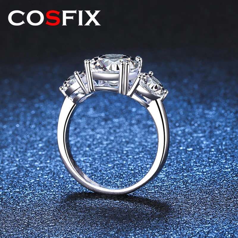 COSFIX 3ct 100% Moissanite Diamond Ring for Women 18K Yellow Gold Wedding Band Bridel Jewelry S925 Sterling Silver Wholesale GRA
