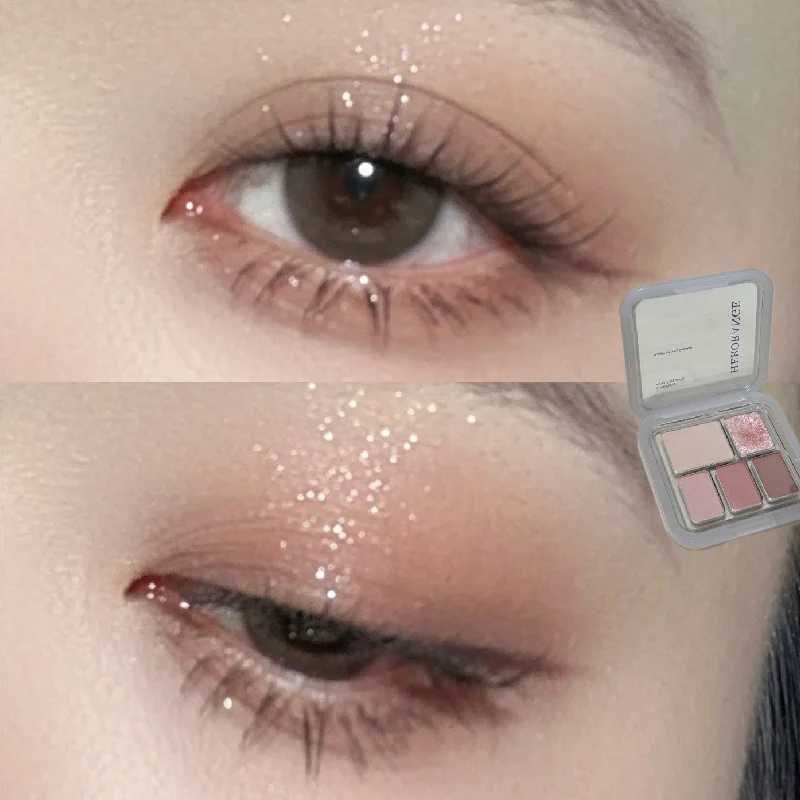 5-color Eyeshadow Pearl Highlight Eyeshadow Brighten Palette Glitter Long Lasting Shiny Black Blue Nude Makeup Eyes CosmeticsXJ250520