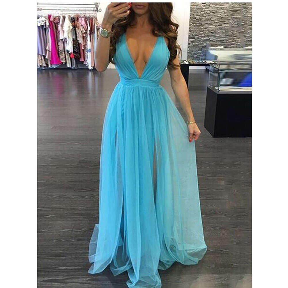 European American popular mesh camisole dress long skirt 2025 new style chic and elegant clothing