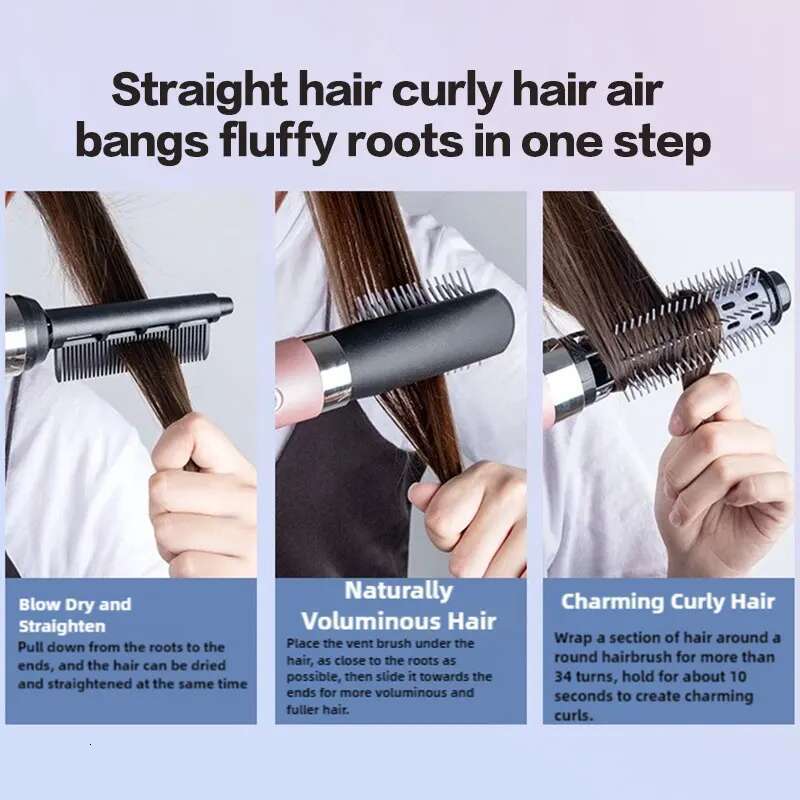 Tinsol professional iron 3 in 1 hot air comb curling straightener roller hair dryer brush