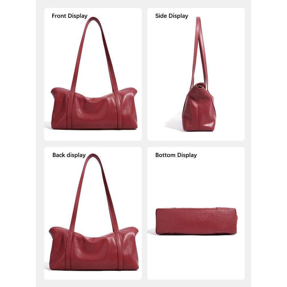 Zency Cowhide Genuine Underarm Handbag For Women Female Casual Tote Shoulder Bag 2024 New Large Soft Leather Hobo