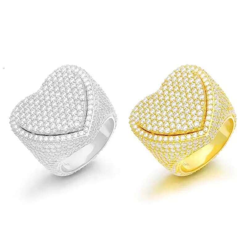 Luxury Custom Jewelry Hip Hop Heart Shape Best Quality Moissanite Diamond RingRing for Engagement Gift