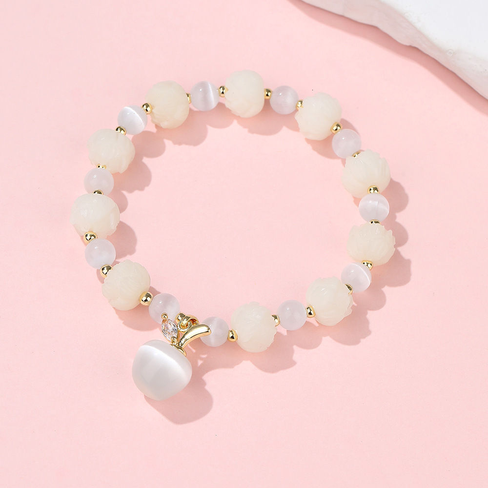 Small fresh cat's eye stone with high appearance students' antique birthday gift China-Chic style bodhi pendant bracelet