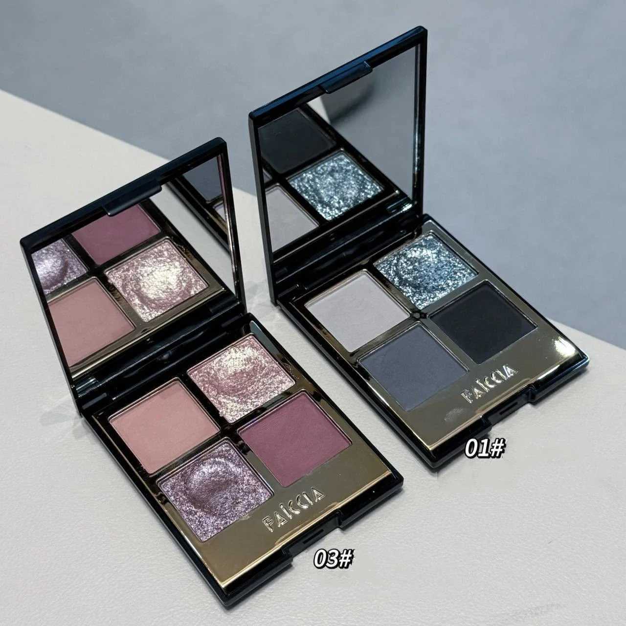 4-Color Shimmer Matte Eyeshadow Palette Smoky Rose Pink Glitter Pigment Eye Shadow Lasting Waterproof Make Up Palette CosmeticsXJ250520